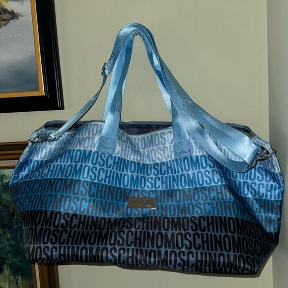 MOSCHINO XL TRAVEL BAG BLUE OMBRE - Picture 3 of 8